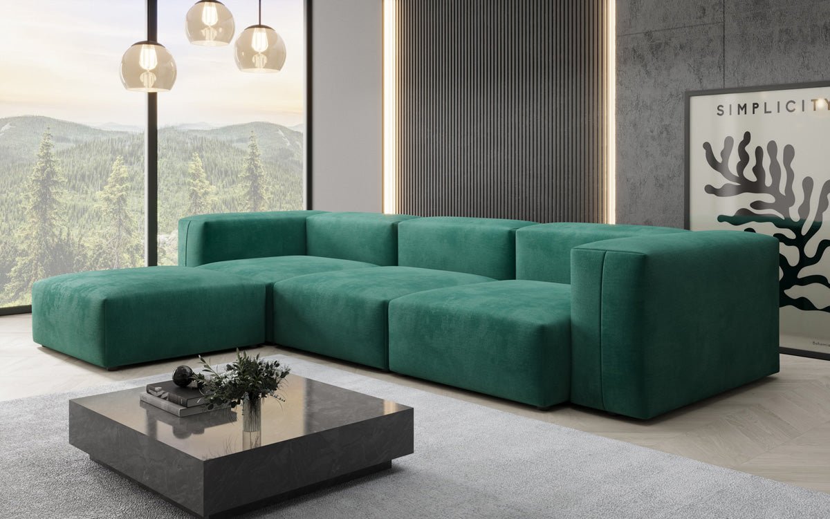 Designer L Sofa Snug aus Samt