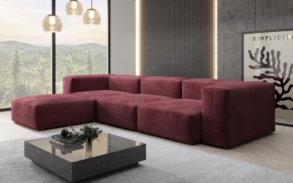 Designer L Sofa Snug aus Samt