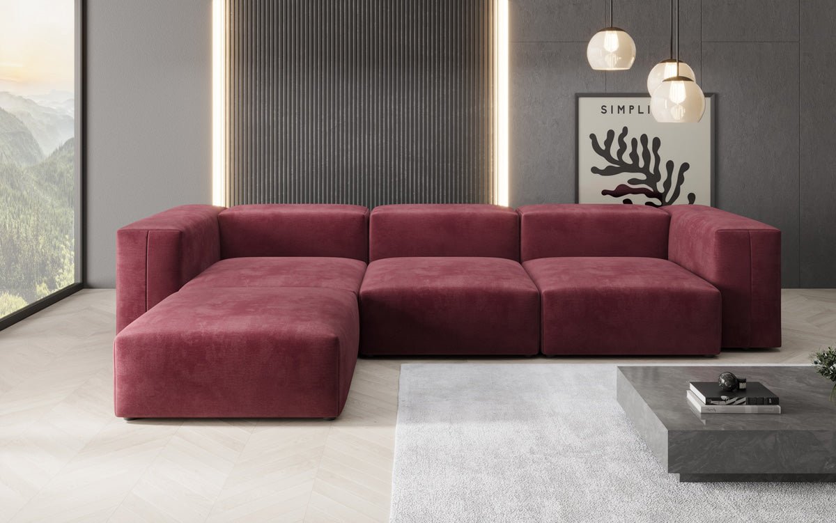 Designer L Sofa Snug aus Samt