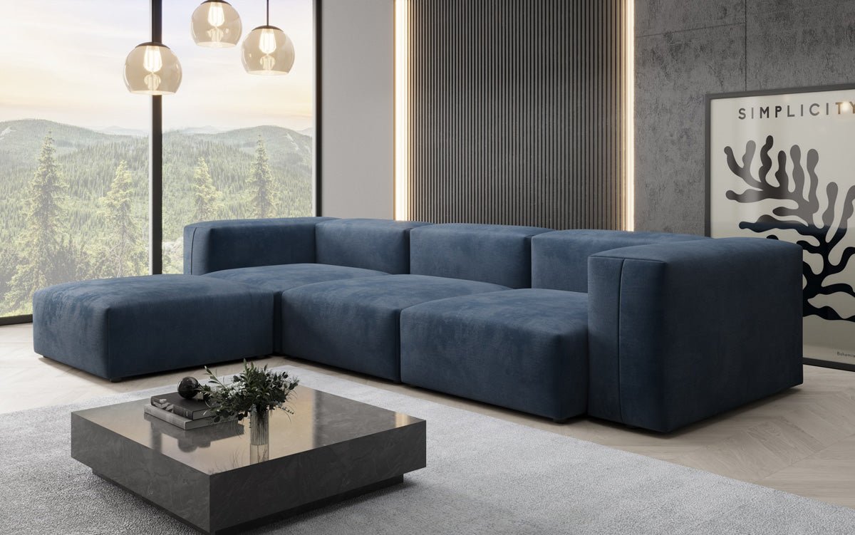 Designer L Sofa Snug aus Samt