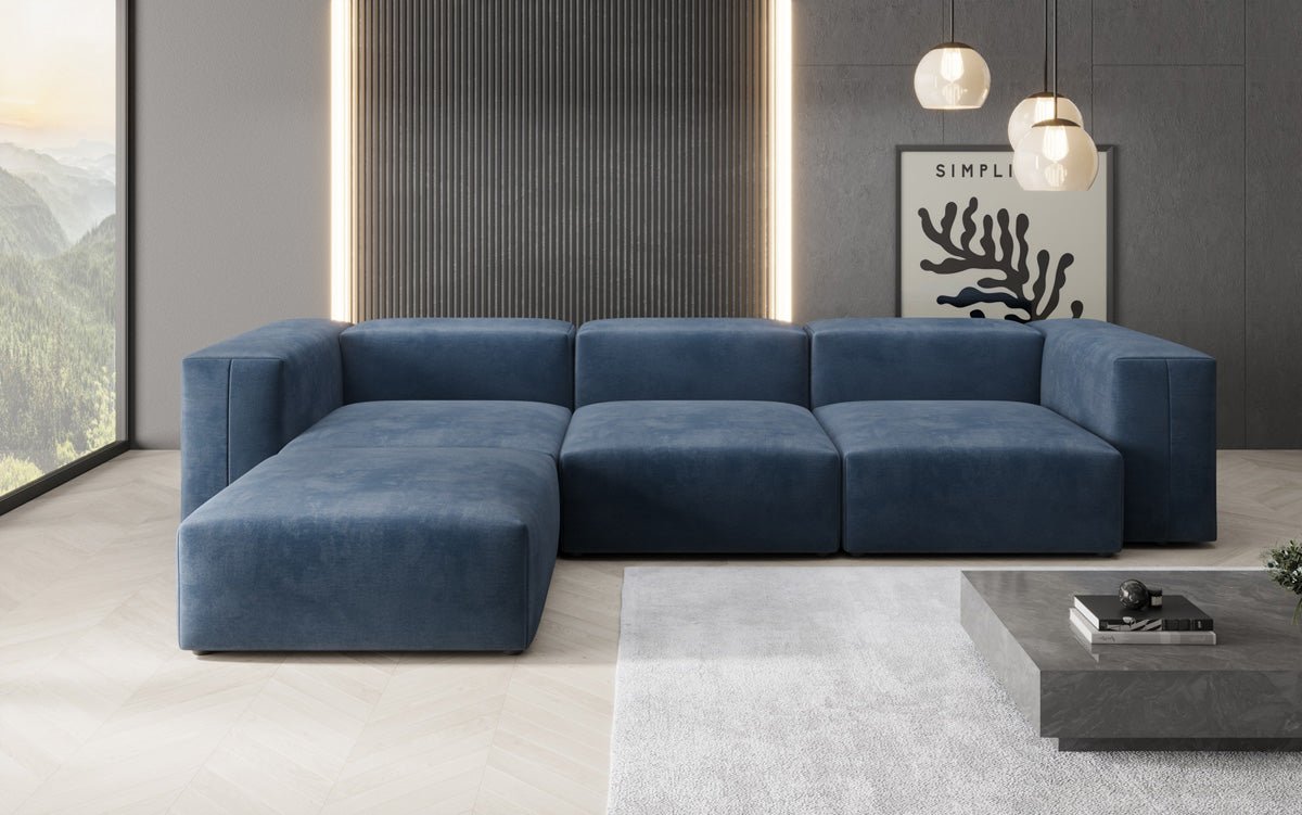 Designer L Sofa Snug aus Samt