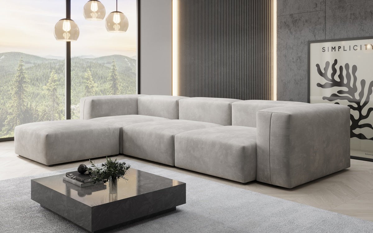 Designer L Sofa Snug aus Samt