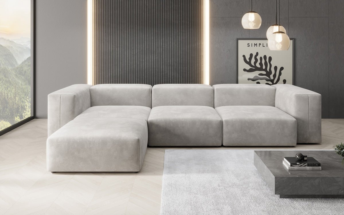 Designer L Sofa Snug aus Samt