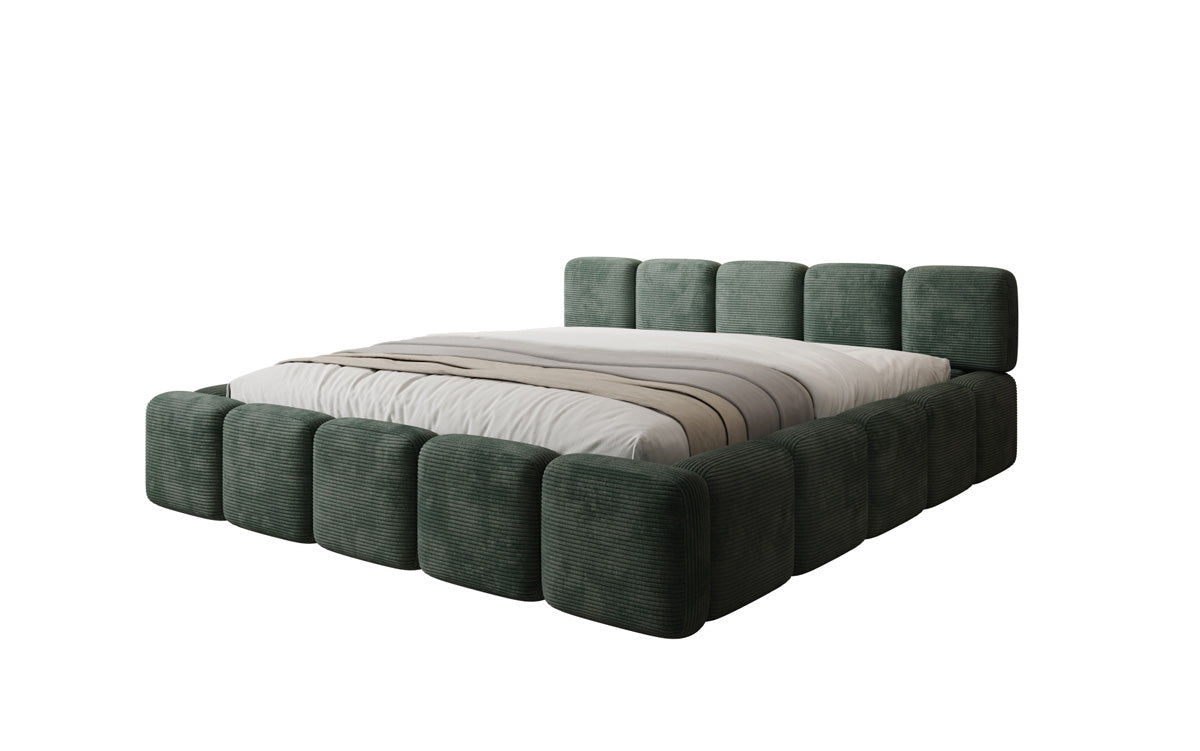Designer-Polsterbett Giulia Cord mat Späicherplaz