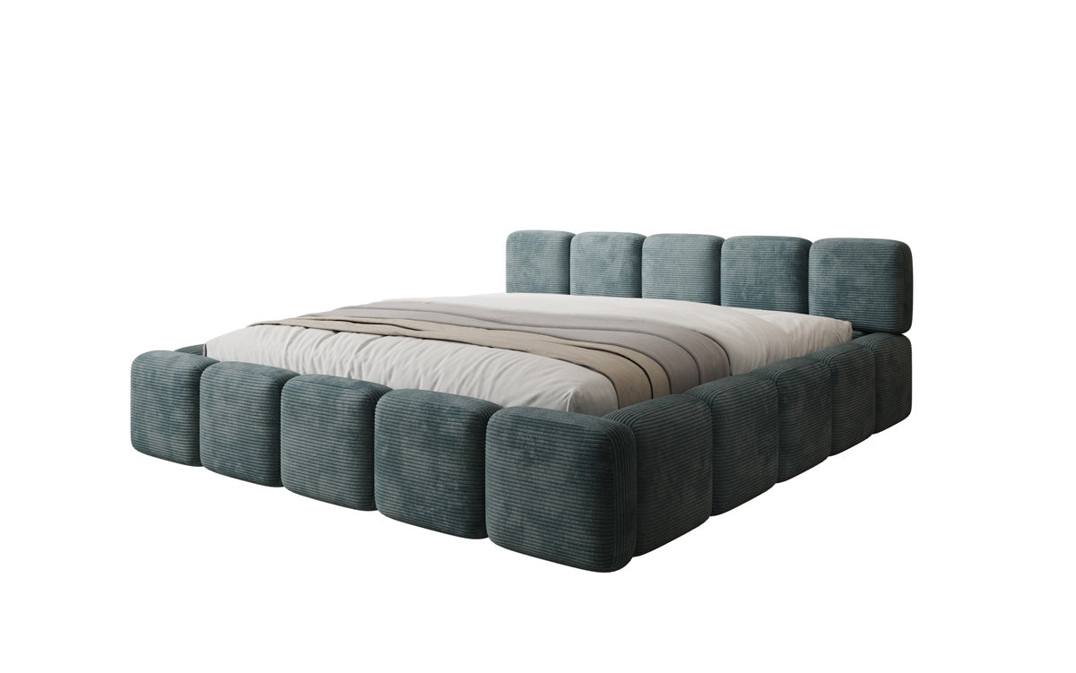 Designer-Polsterbett Giulia Cord mat Späicherplaz