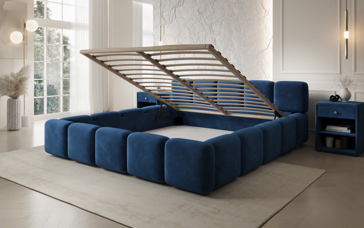 Designer Polsterbett Giulia Samt mit Stauraum