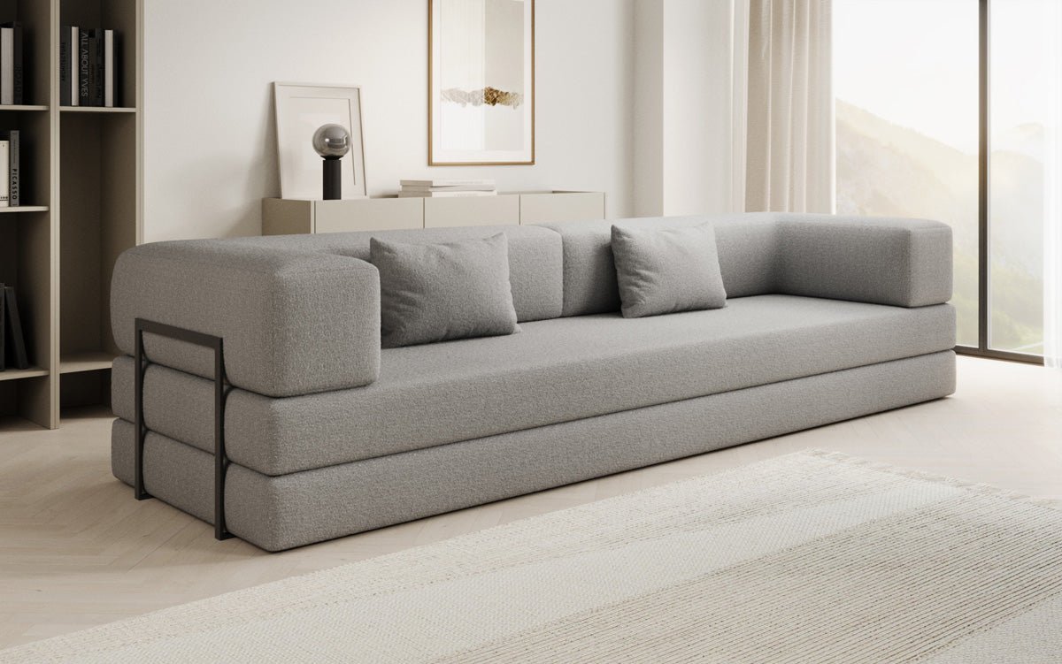 Designer Sofa Lazy 3 Sëtzer XXL a Bouclé