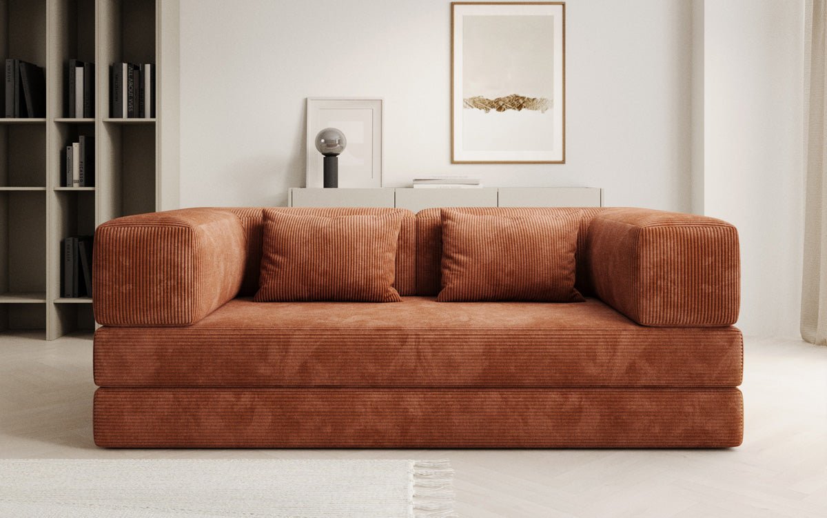 Designer Sofa Lazy 3 Sëtzer aus Cord