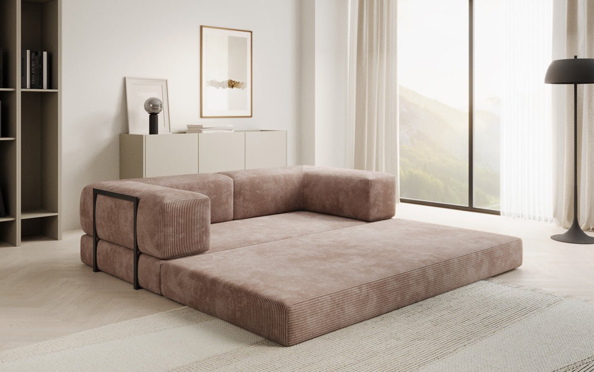 Designer Sofa Lazy 3 Sëtzer aus Cord