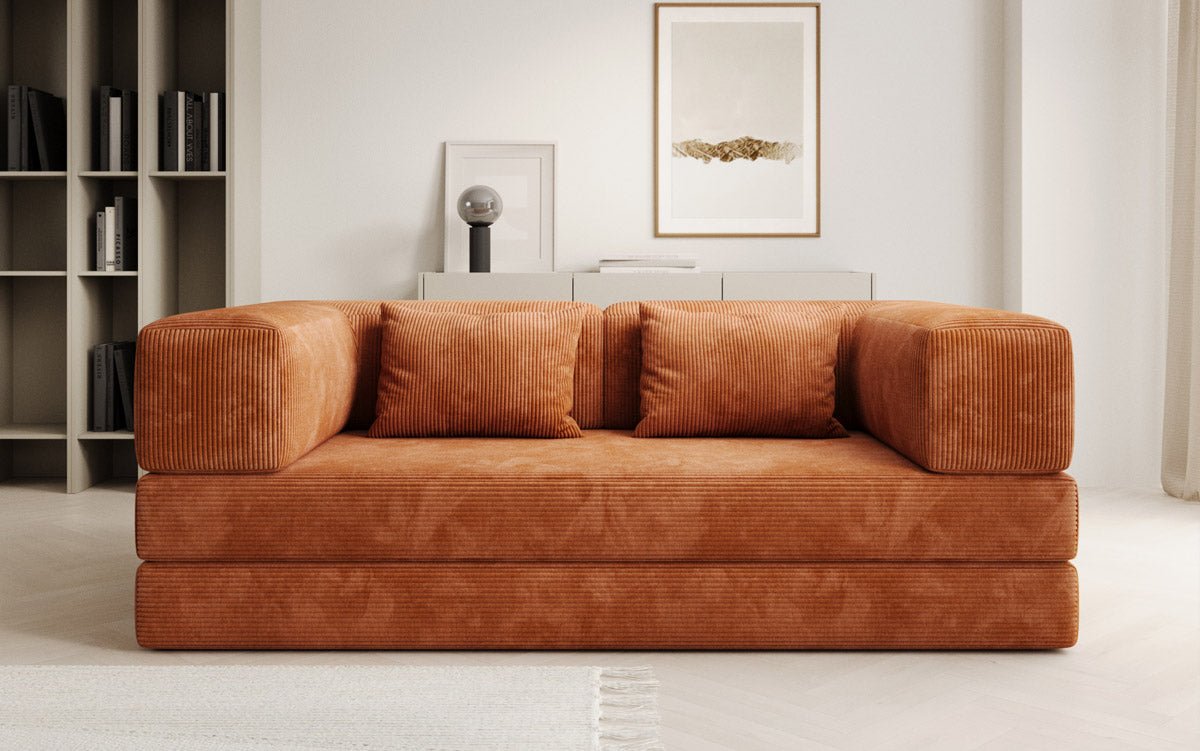 Designer Sofa Lazy 3 Sëtzer aus Cord