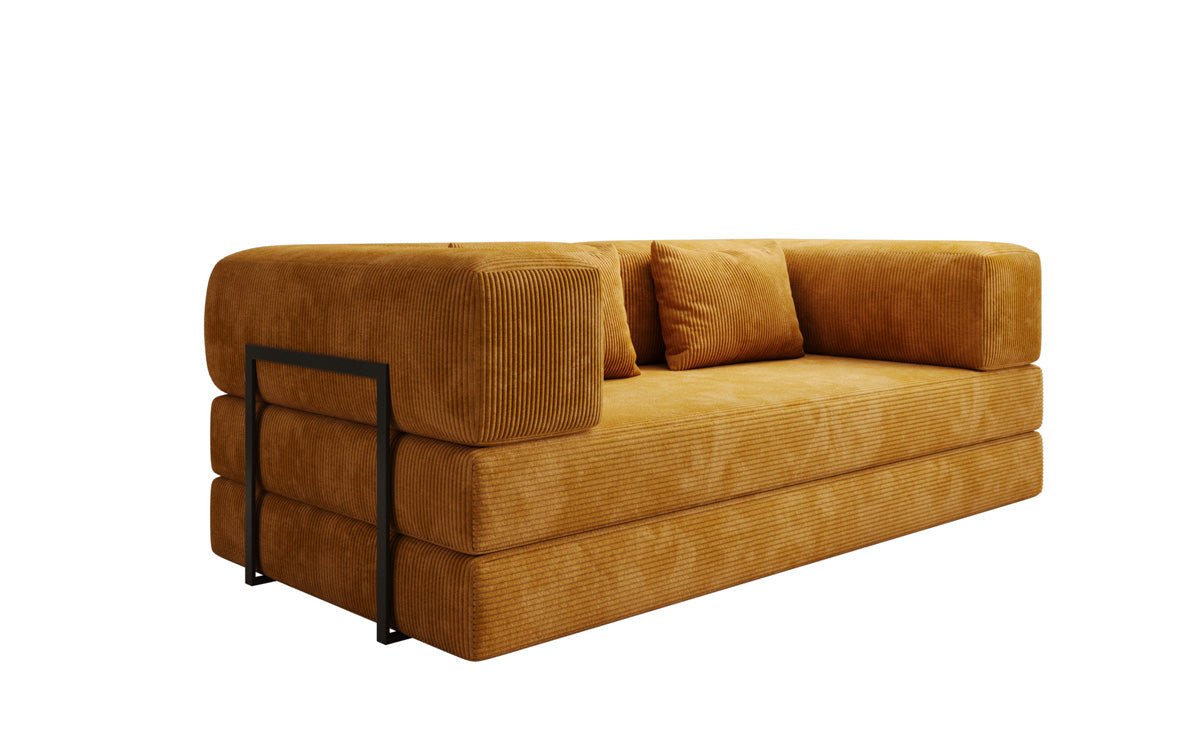 Designer Sofa Lazy 3 Sëtzer aus Cord