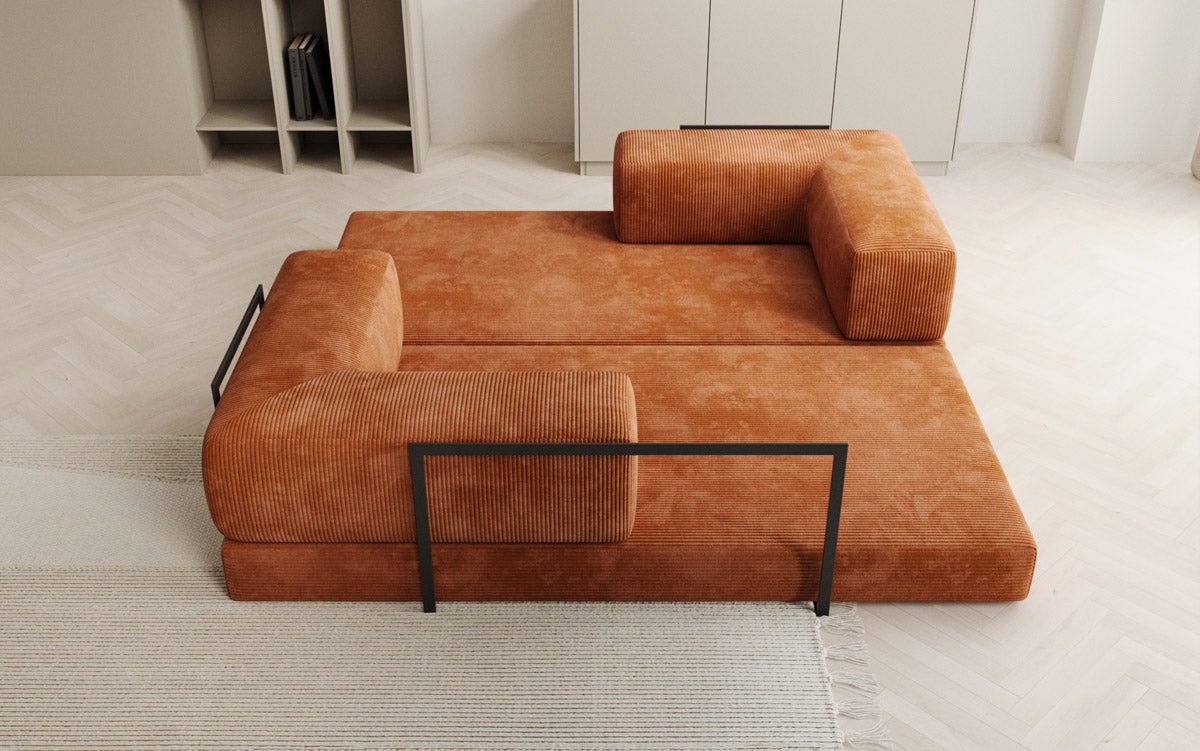Designer Sofa Lazy 3 Sëtzer aus Cord