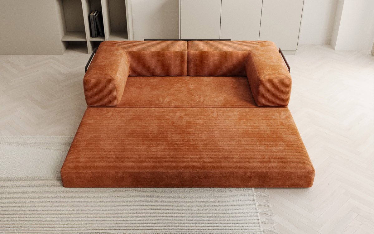 Designer Sofa Lazy 3 Sëtzer aus Cord