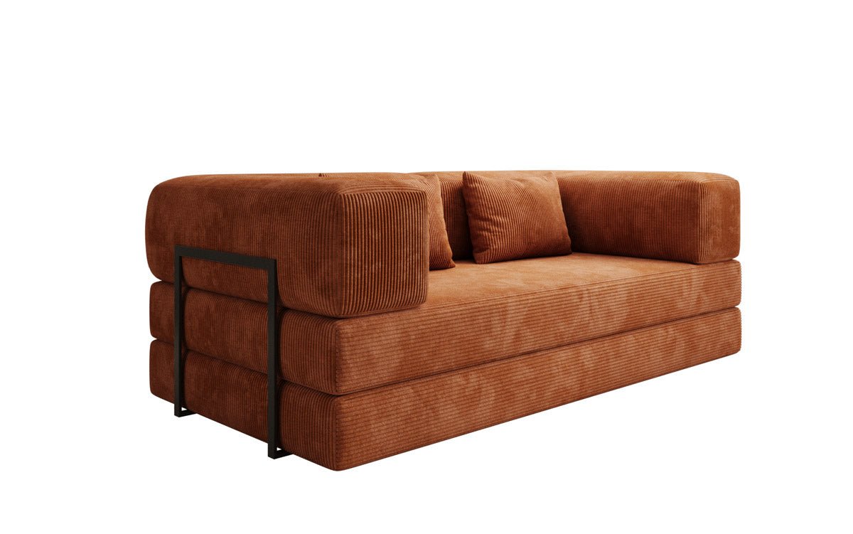 Designer Sofa Lazy 3 Sëtzer aus Cord