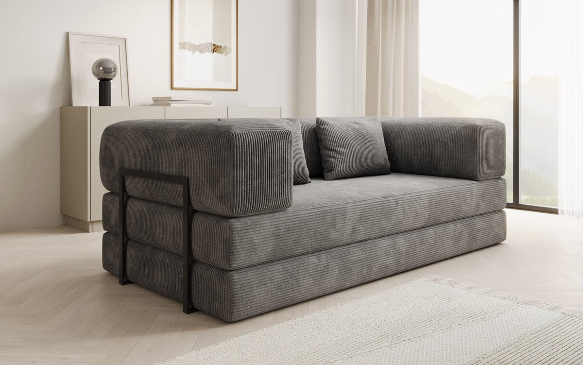Designer Sofa Lazy 3 Sëtzer aus Cord