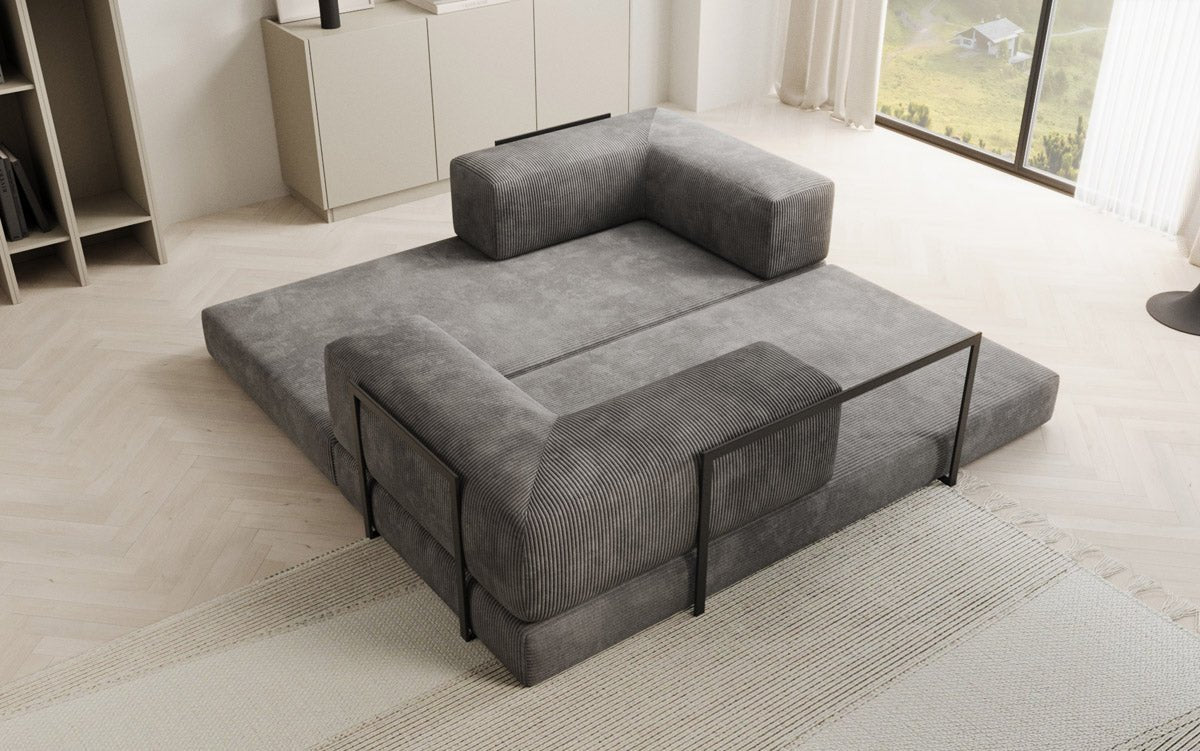 Designer Sofa Lazy 3 Sëtzer aus Cord