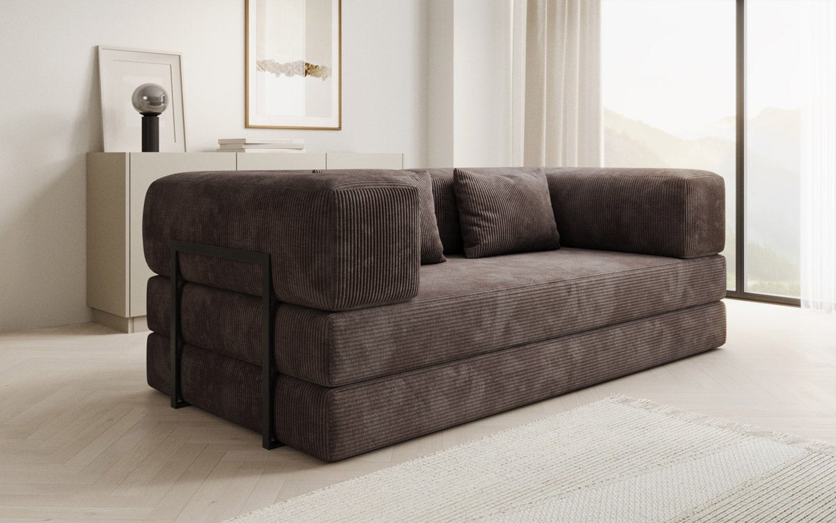 Designer Sofa Lazy 3 Sëtzer aus Cord