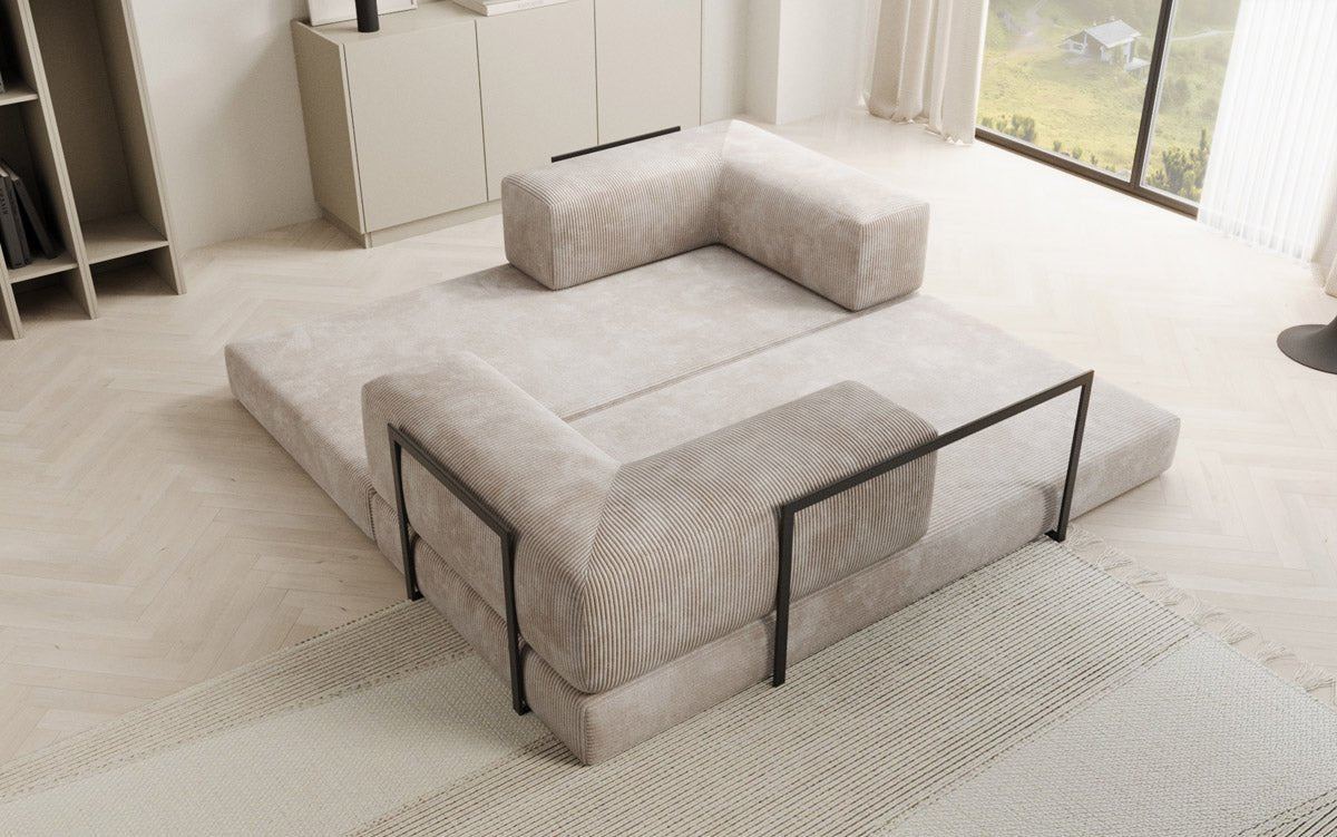 Designer Sofa Lazy 3 Sëtzer aus Cord