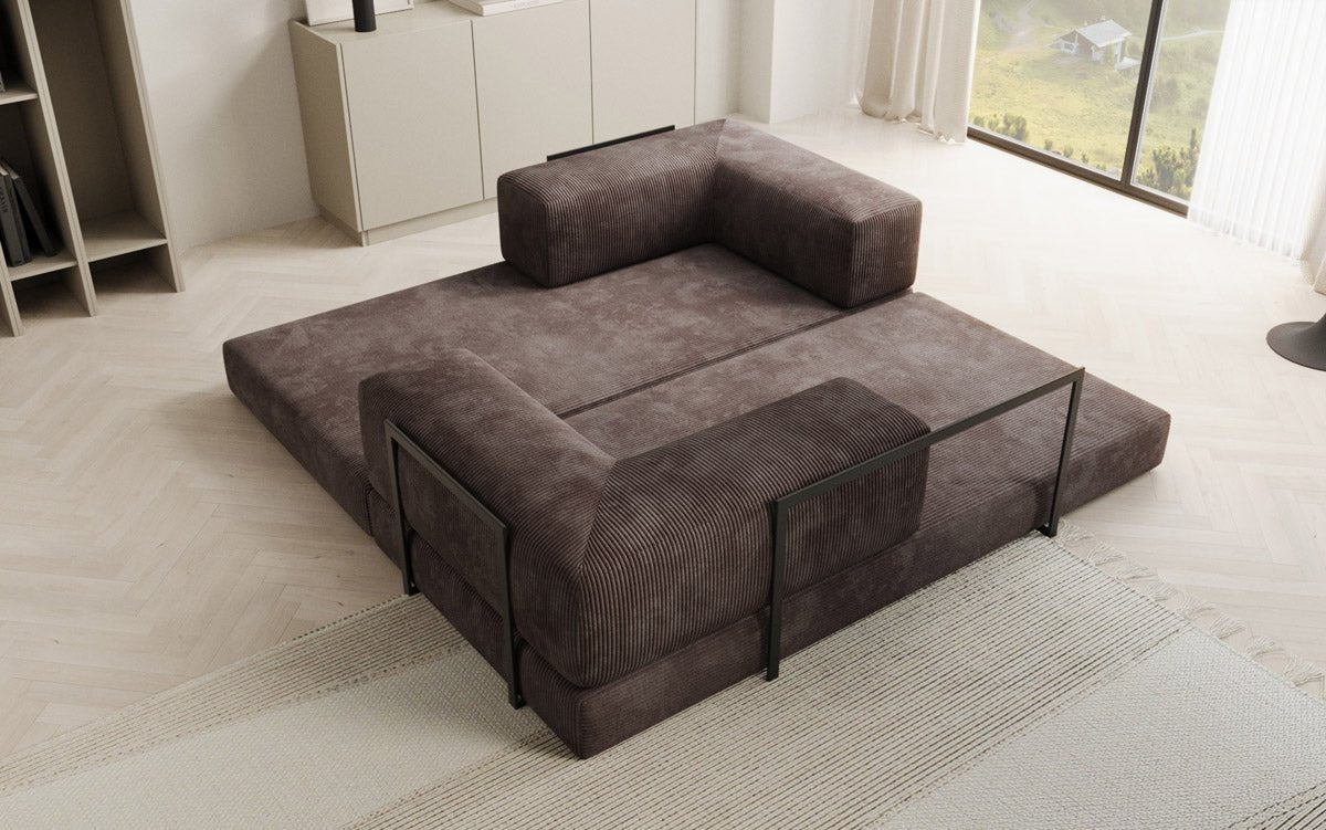 Designer Sofa Lazy 3 Sëtzer aus Cord