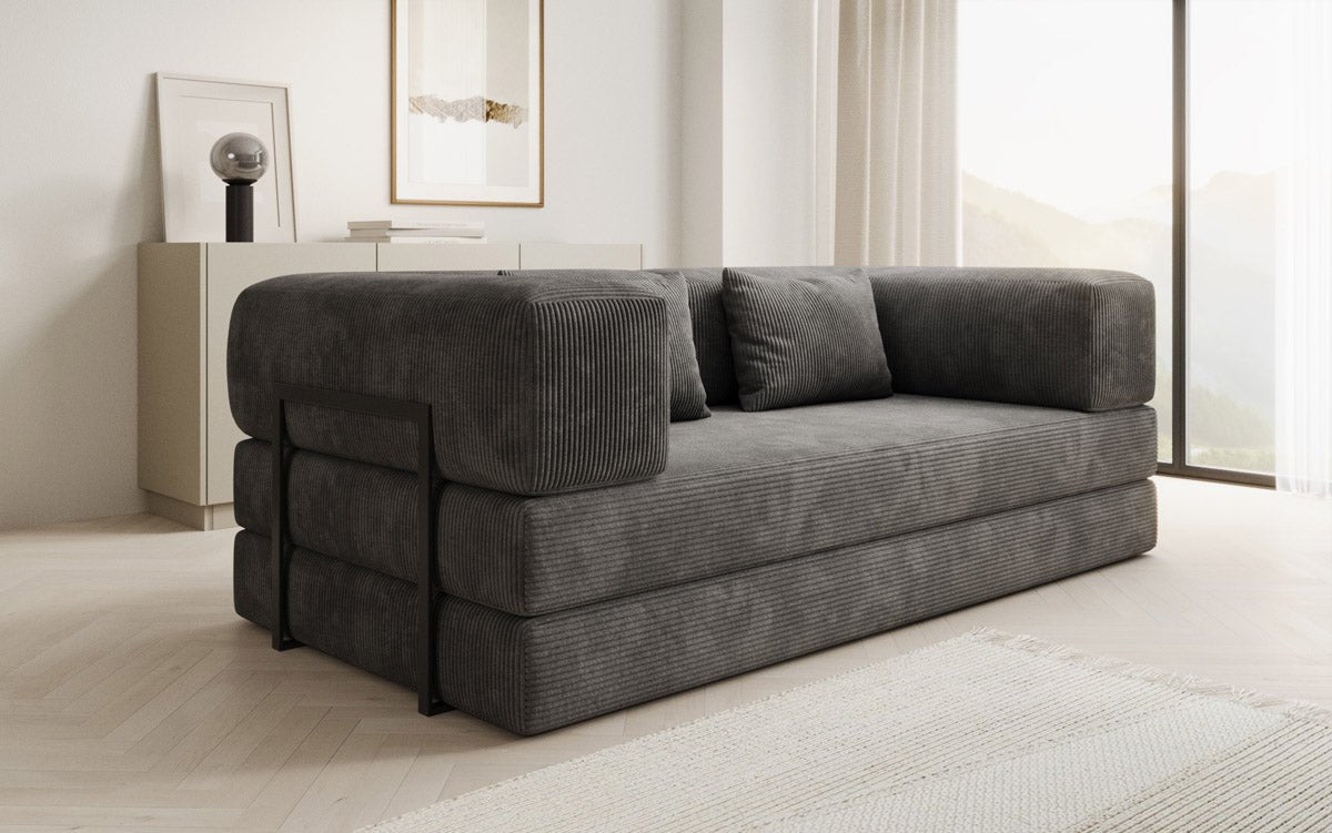 Designer Sofa Lazy 3 Sëtzer aus Cord