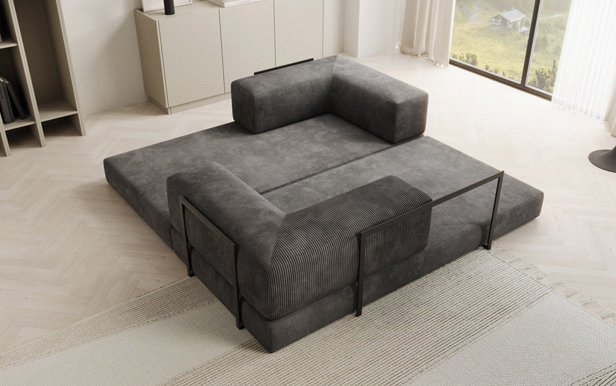 Designer Sofa Lazy 3 Sëtzer aus Cord