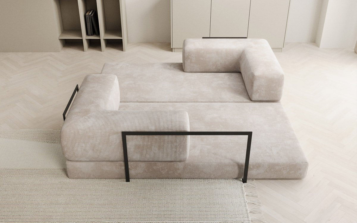 Designer Sofa Lazy 3 Sëtzer aus Cord