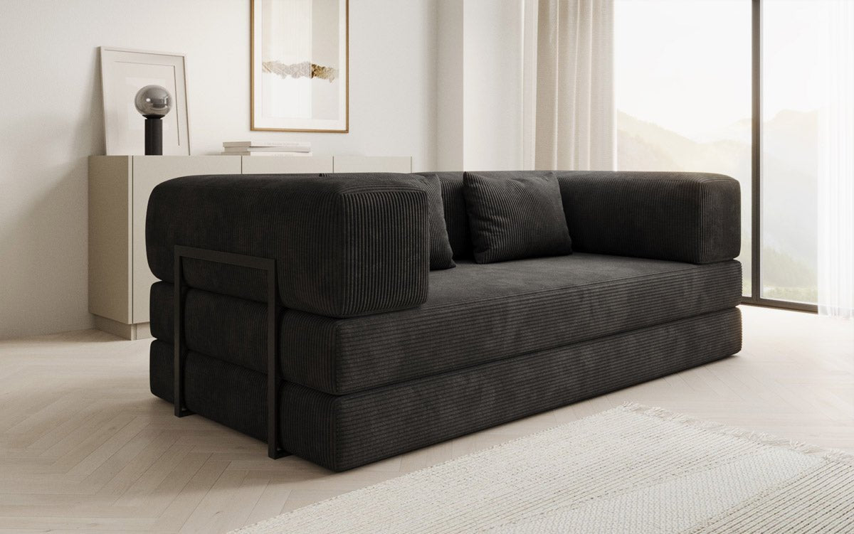 Designer Sofa Lazy 3 Sëtzer aus Cord
