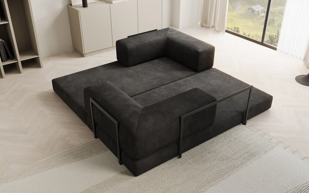 Designer Sofa Lazy 3 Sëtzer aus Cord