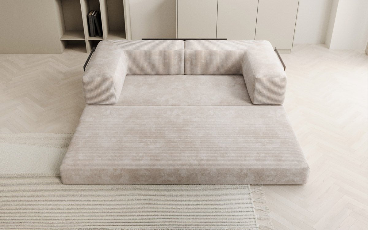 Designer Sofa Lazy 3 Sëtzer aus Cord