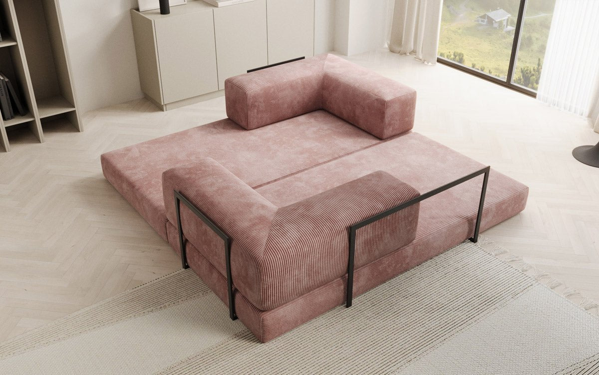 Designer Sofa Lazy 3 Sëtzer aus Cord
