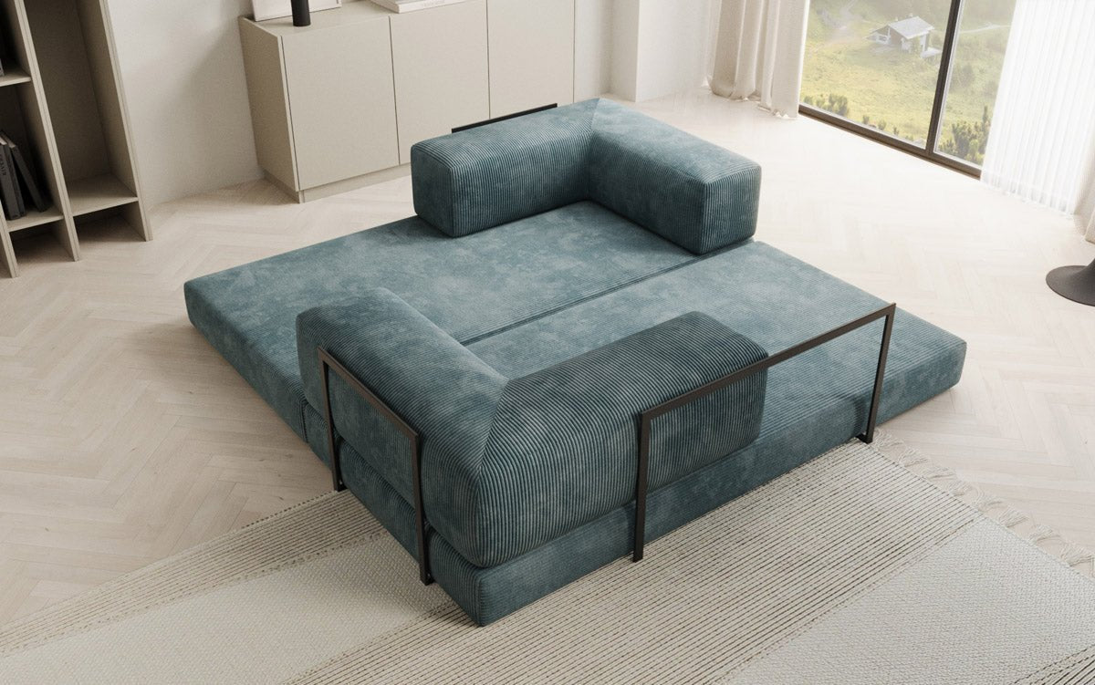 Designer Sofa Lazy 3 Sëtzer aus Cord