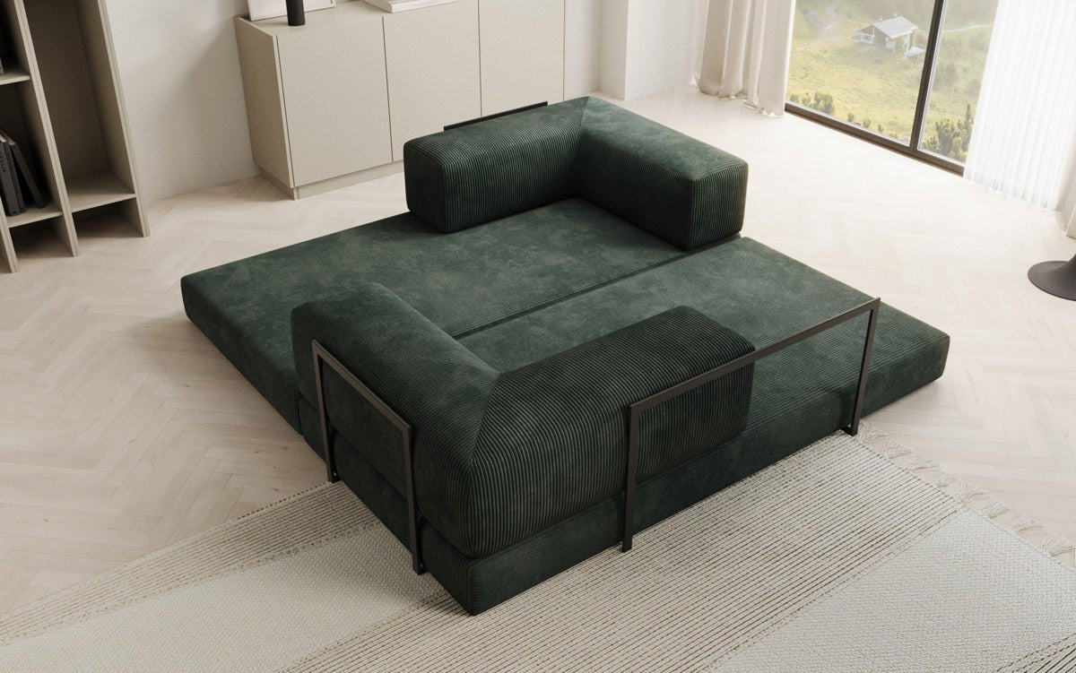 Designer Sofa Lazy 3 Sëtzer aus Cord