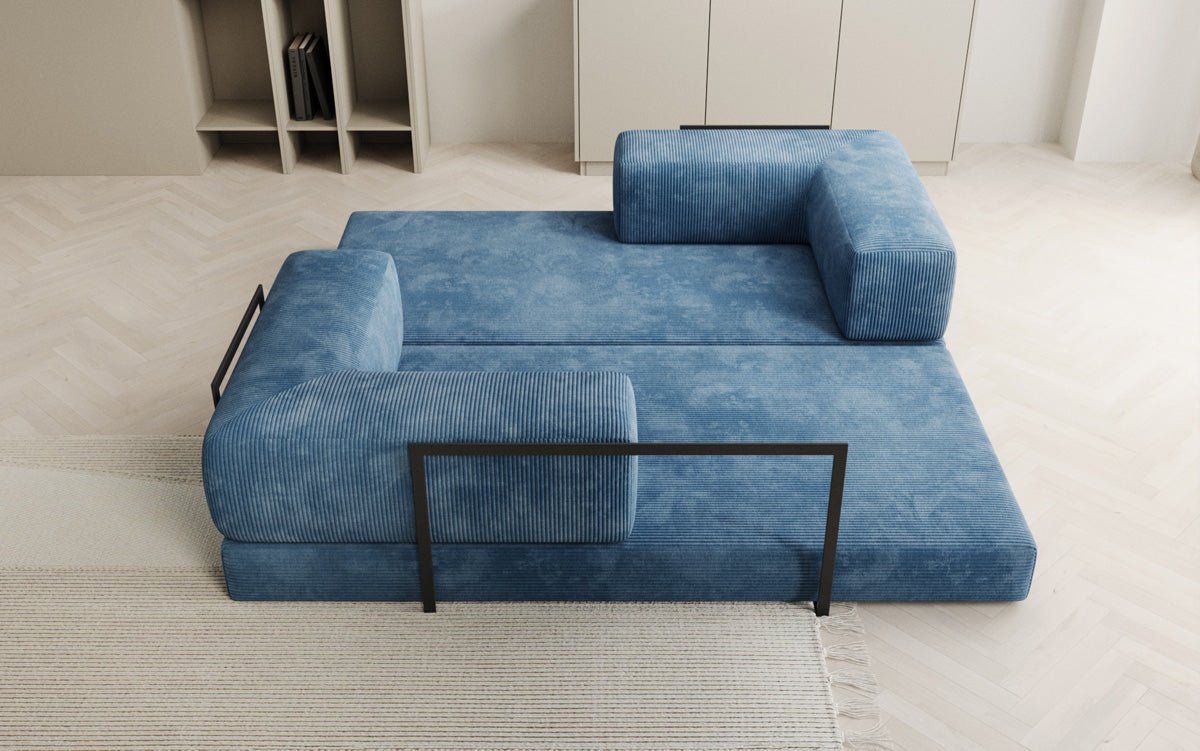 Designer Sofa Lazy 3 Sëtzer aus Cord
