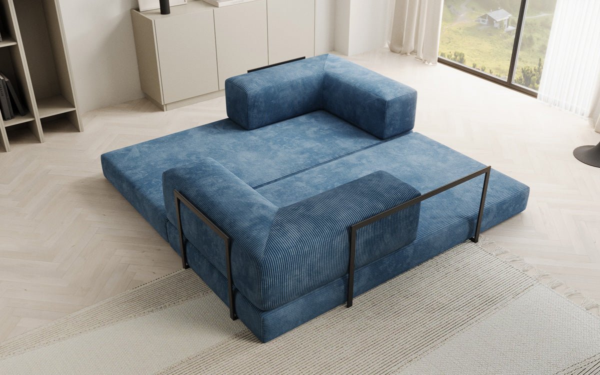 Designer Sofa Lazy 3 Sëtzer aus Cord