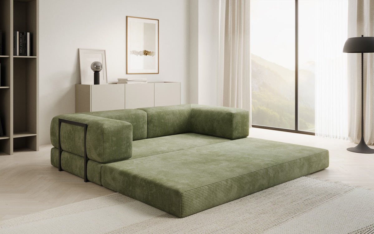 Designer Sofa Lazy 3 Sëtzer aus Cord