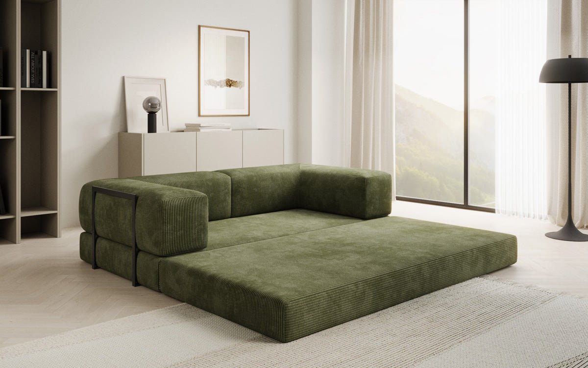 Designer Sofa Lazy 3 Sëtzer aus Cord