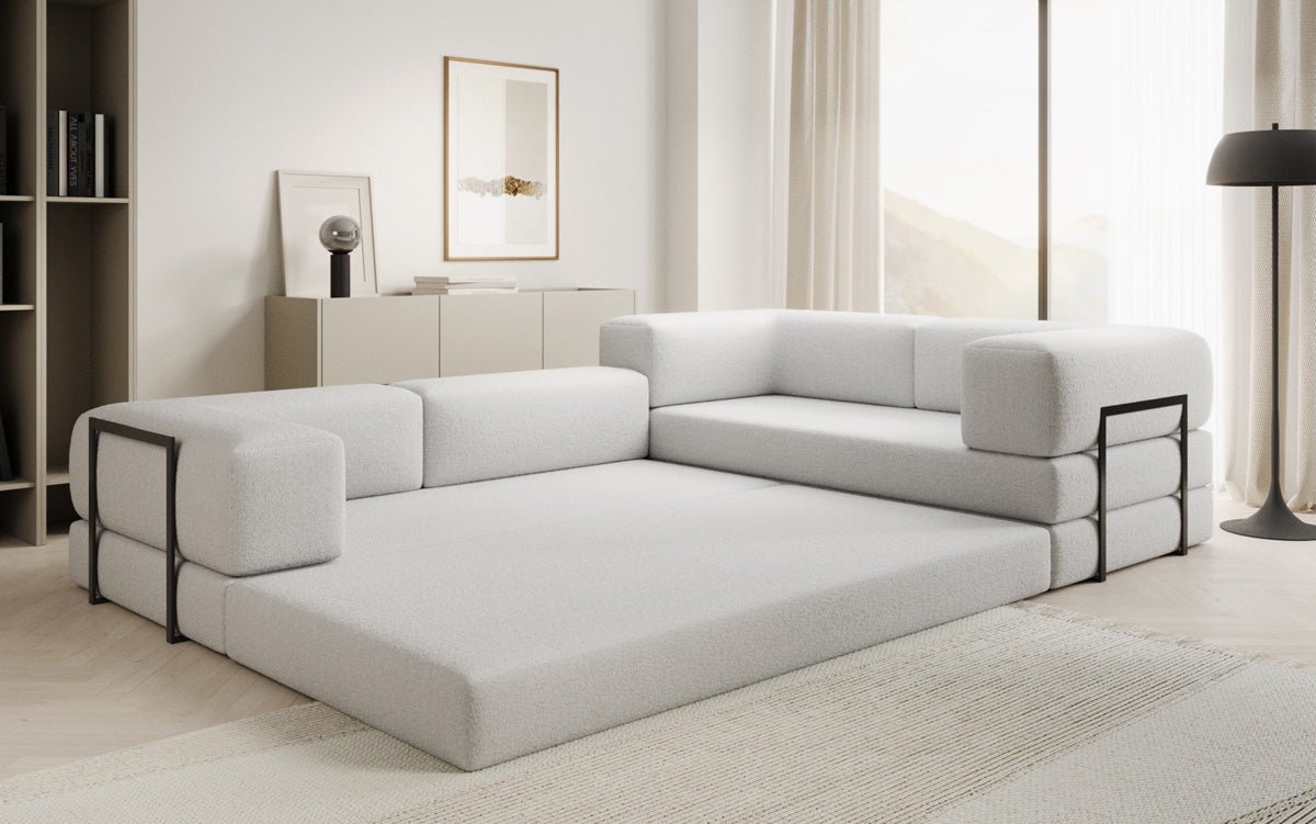 Designer Sofa Lazy L zou a Bouclé