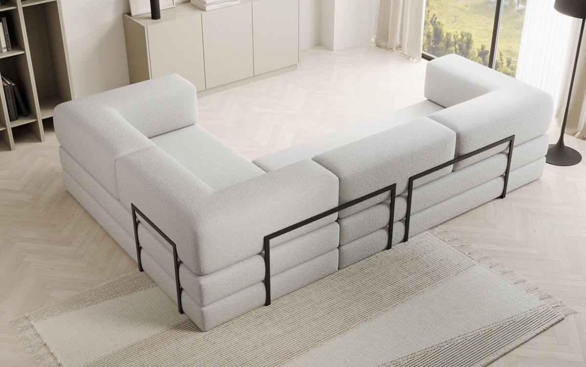 Designer Sofa Lazy L zou a Bouclé