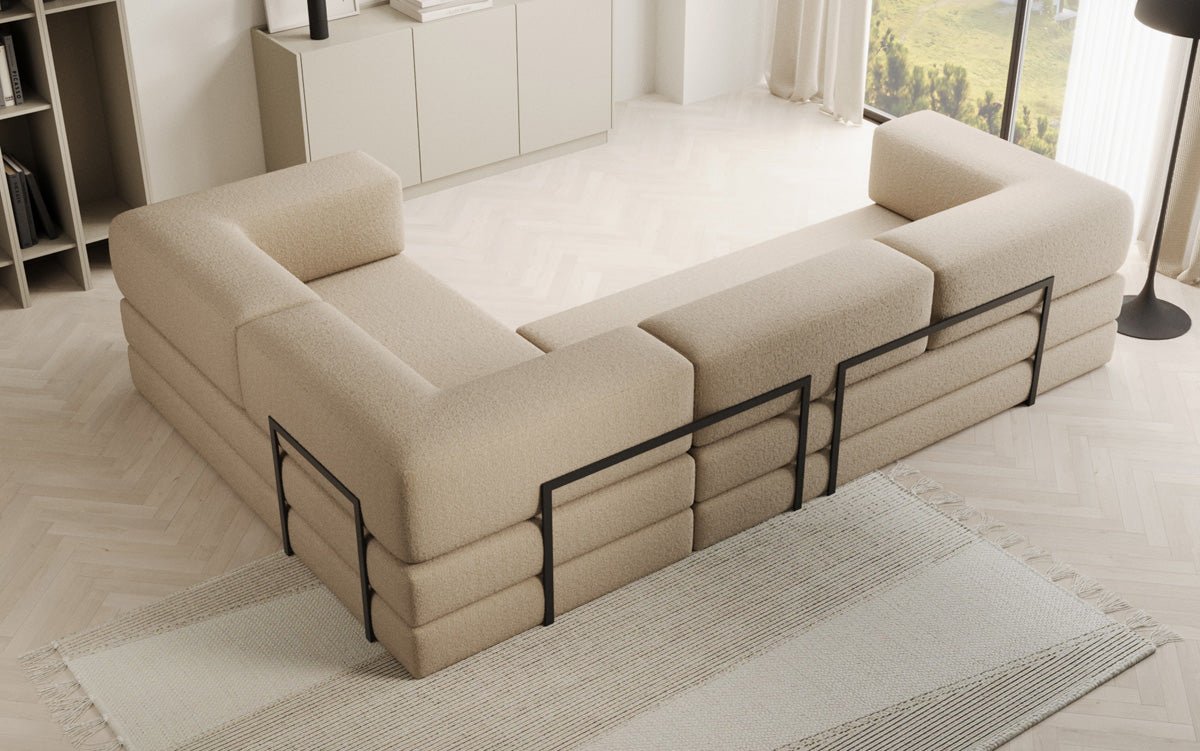 Designer Sofa Lazy L zou a Bouclé