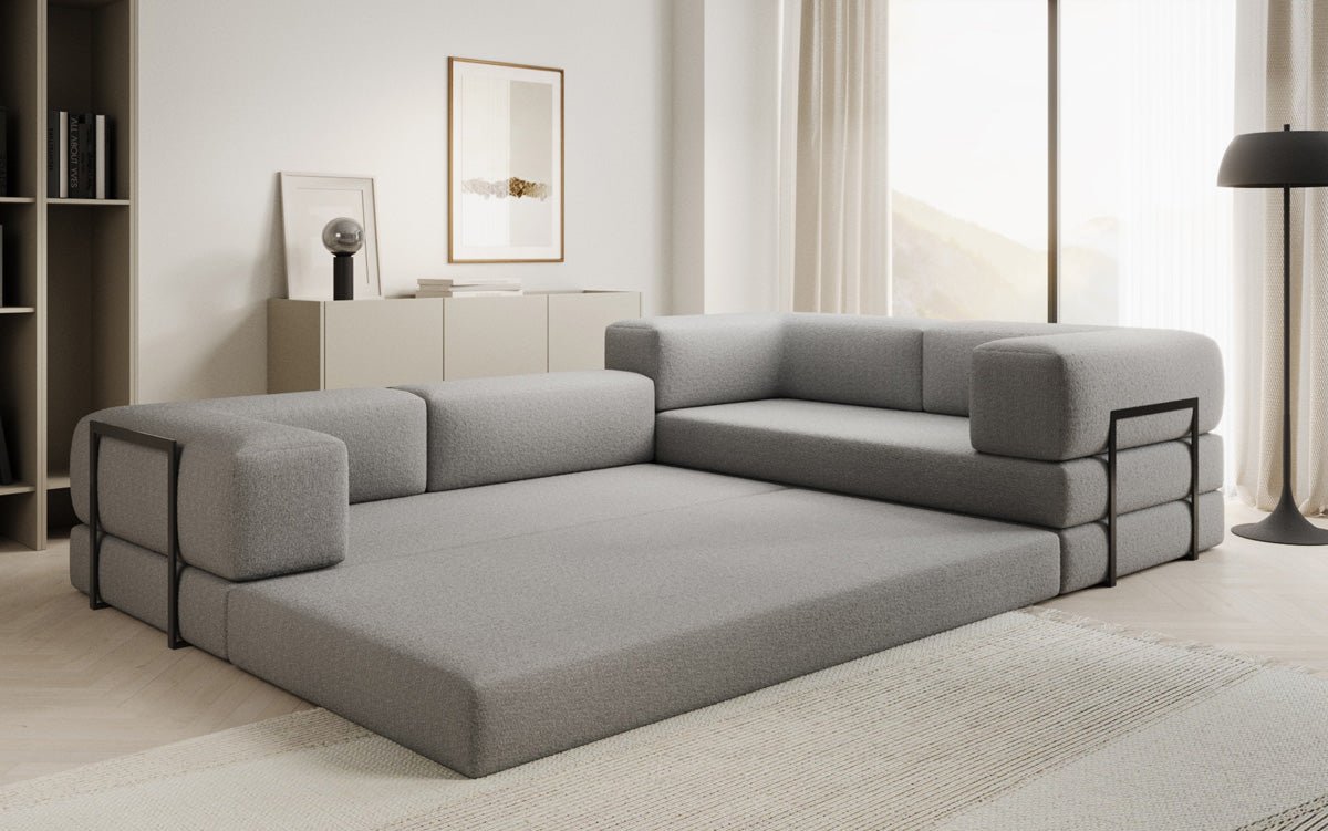 Designer Sofa Lazy L zou a Bouclé