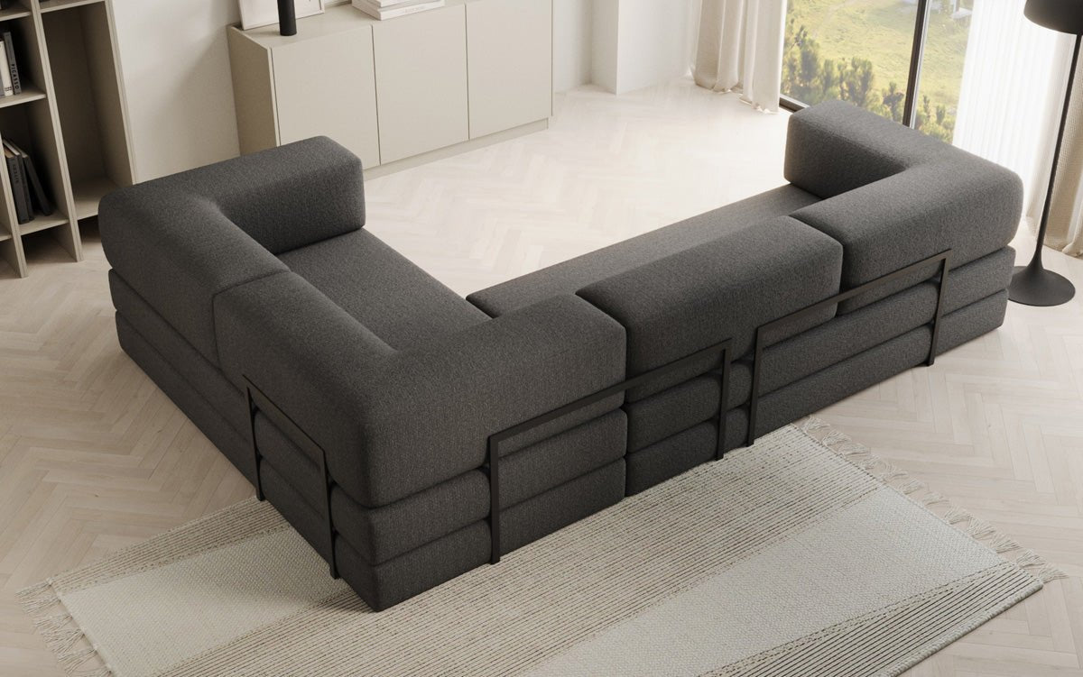 Designer Sofa Lazy L zou a Bouclé