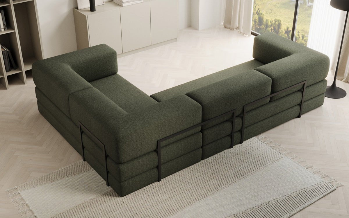 Designer Sofa Lazy L zou a Bouclé