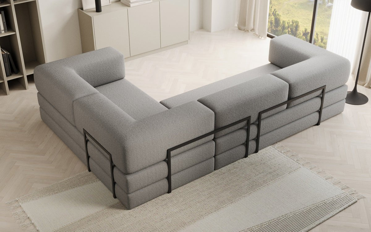 Designer Sofa Lazy L zou a Bouclé