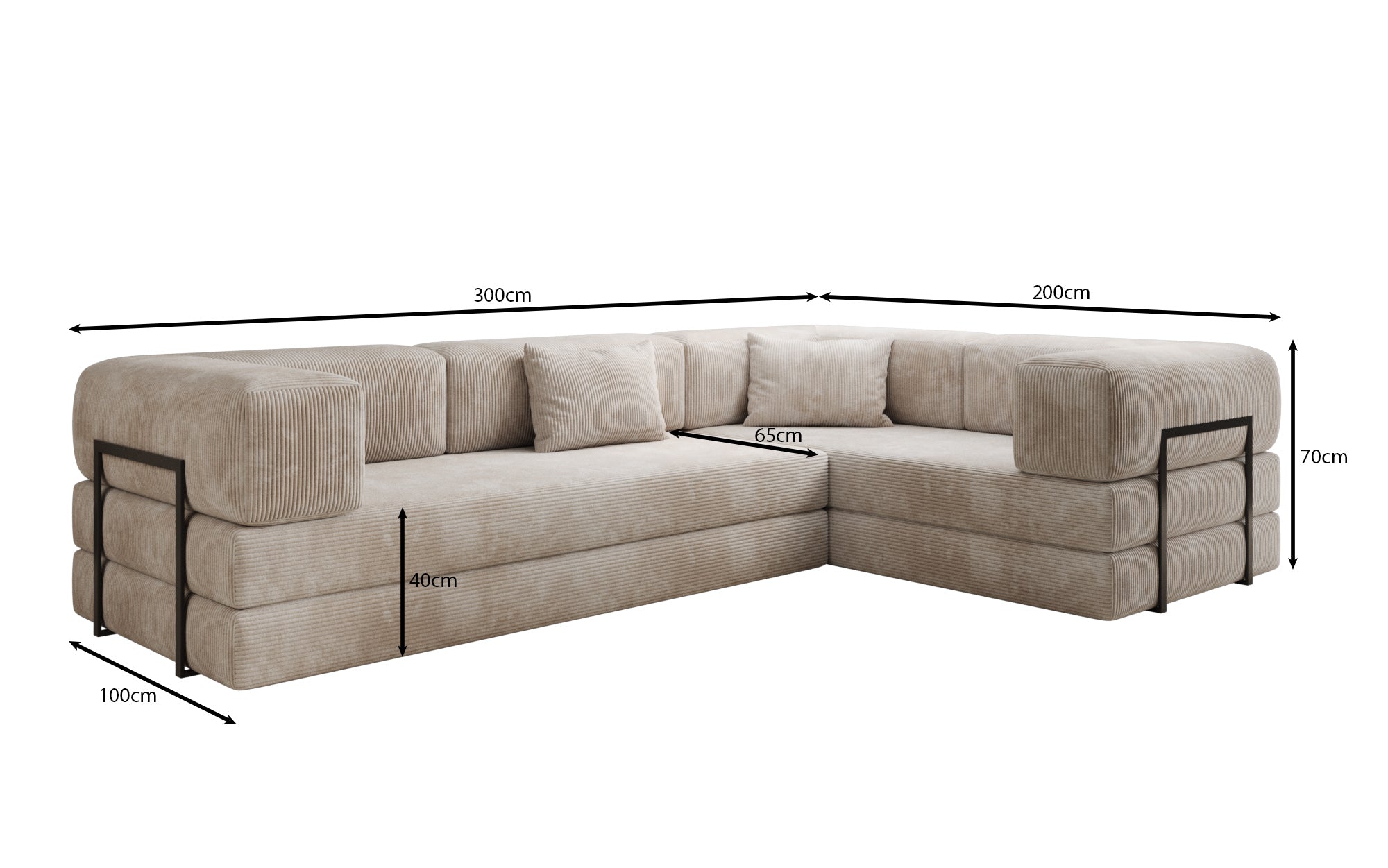 Designer Sofa Lazy L zou a Cord