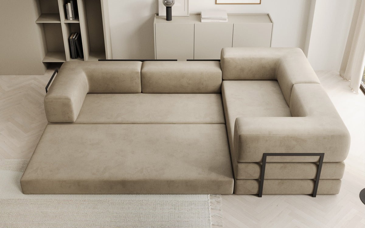 Designer Sofa Lazy L zou a Samt