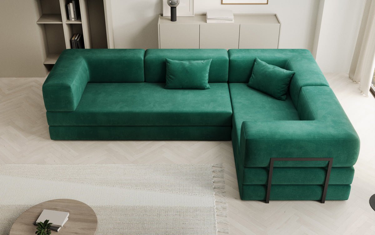 Designer Sofa Lazy L zou a Samt