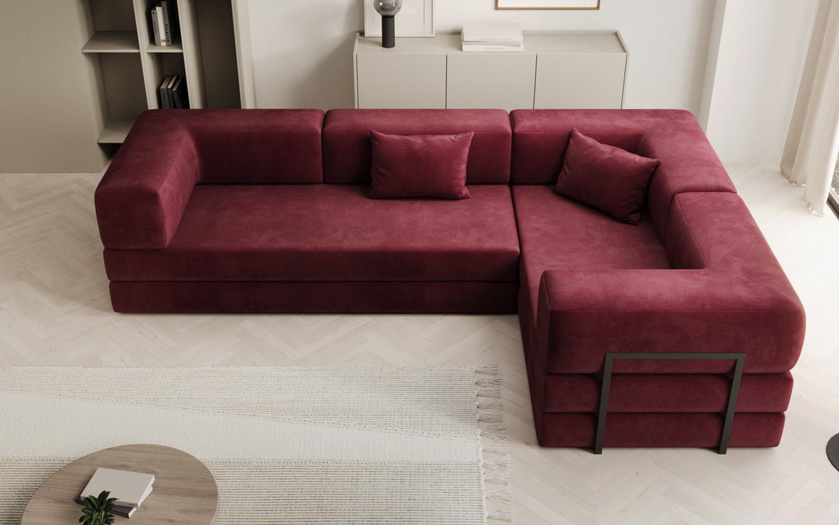 Designer Sofa Lazy L zou a Samt