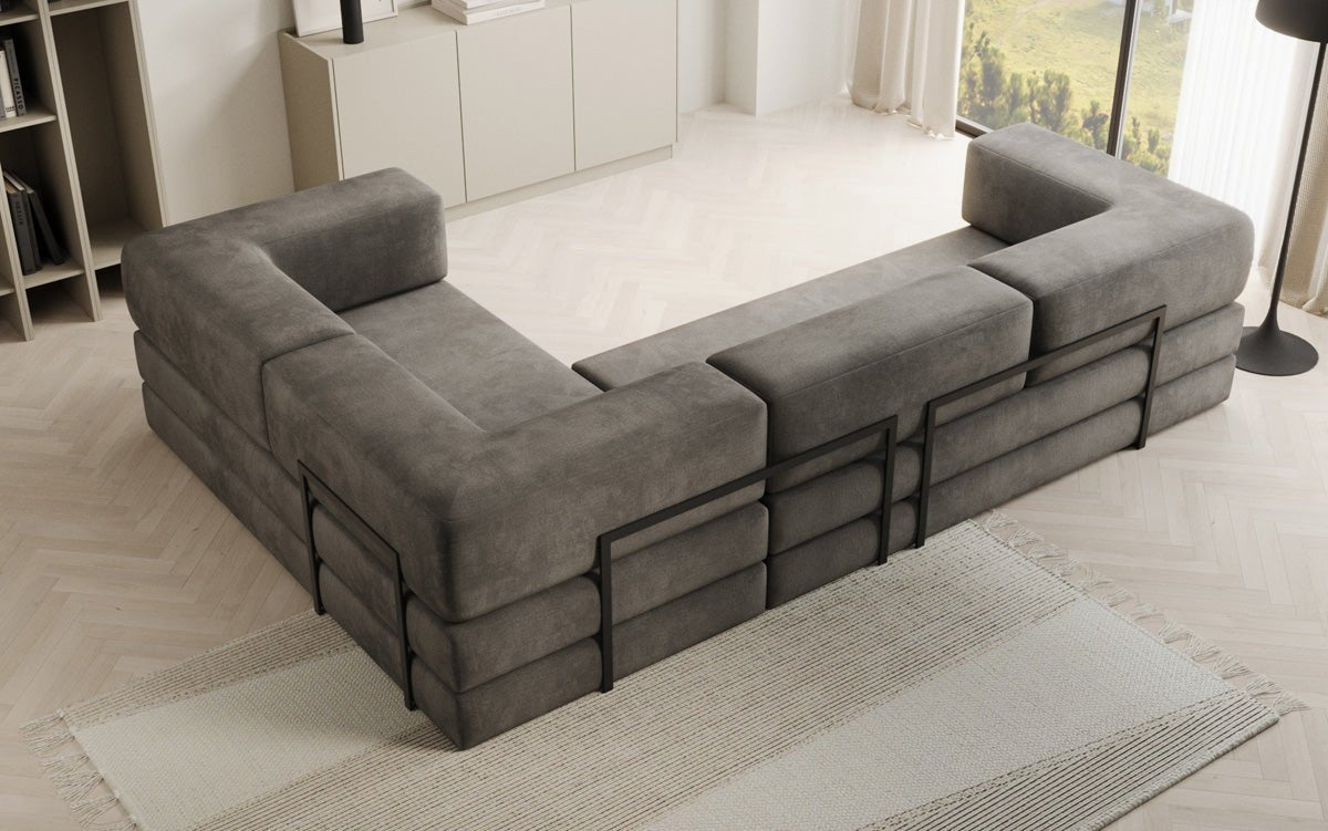 Designer Sofa Lazy L zou a Samt