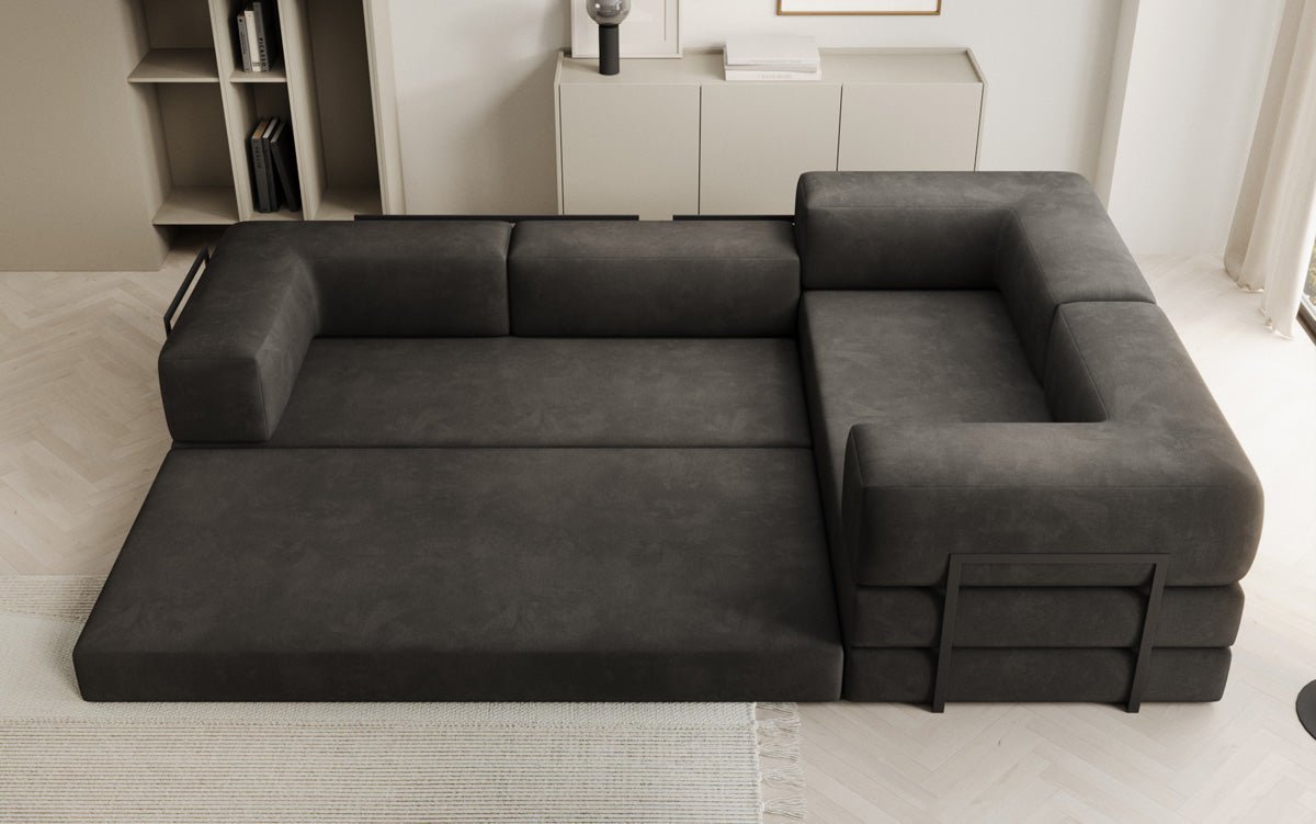 Designer Sofa Lazy L zou a Samt