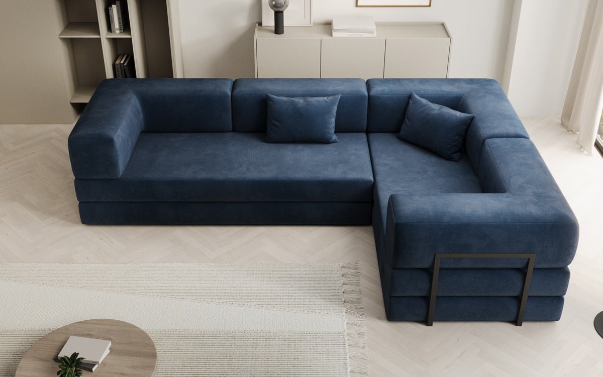 Designer Sofa Lazy L zou a Samt